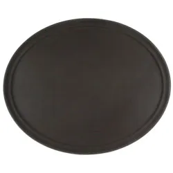 Поднос прорезиненный овальный 680х460х45 мм коричневый [2700CT Brown] - интернет-магазин КленМаркет.ру