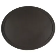 Поднос прорезиненный овальный 680х460х45 мм коричневый [2700CT Brown]