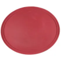 Поднос прорезиненный овальный 680х45 мм бордовый [2700CT Dark red]