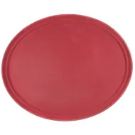 Поднос прорезиненный овальный 680х45 мм бордовый [2700CT Dark red]