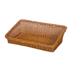 Корзинка пластиковая 600х400х90 мм прямоугольная коричневая [Brown 5533]
