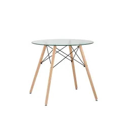 Стол обеденный «Eames D-800 мм Стекло» нераздвижной - интернет-магазин КленМаркет.ру