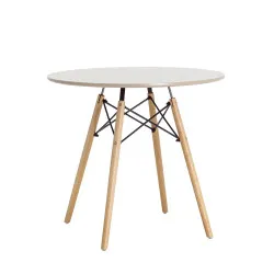 Стол обеденный «Eames D-800 мм, 4 ножки Бежевый» обеденный нераздвижной - интернет-магазин КленМаркет.ру