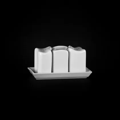 Набор для специй Волна «Chan Wave» (соль, перец, зубочистки) - интернет-магазин КленМаркет.ру
