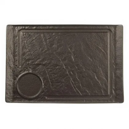 Блюдо для стейка 35*24*2,2 см, Black Raw Stellar - интернет-магазин КленМаркет.ру