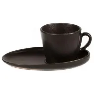 Чашка с блюдцем Cappuccino 175 мл, Black Raw Stellar
