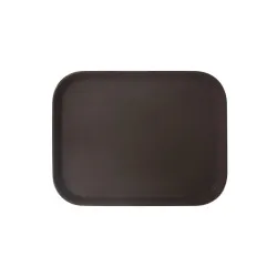 Поднос прорезиненный прямоугольный 500х380х25 мм коричневый [1520CT Brown] - интернет-магазин КленМаркет.ру