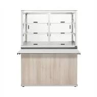 Прилавок нейтральный с витриной Luxstahl ПНВ-1200 Premium (нерж.)