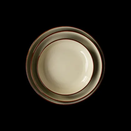 САЛАТНИК 9'' 230мм 1250мл, слоновая кость+ зеленый 