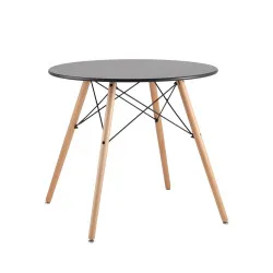 Стол обеденный «Eames D-800 мм, 4 ножки Черный» обеденный нераздвижной - интернет-магазин КленМаркет.ру